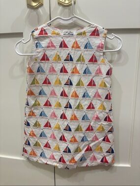 Hannah Kate: Girls' Sailboat Print Sleeveless Dress - Multi